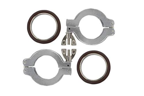 Lot of 4 set Aluminum Clamp NW25 KF25 with KF25 Centering Rings