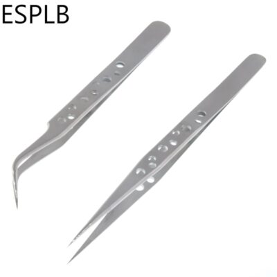 Precision Stainless Steel Tweezers Industrial Scientific Lab Curved And Straight Forceps