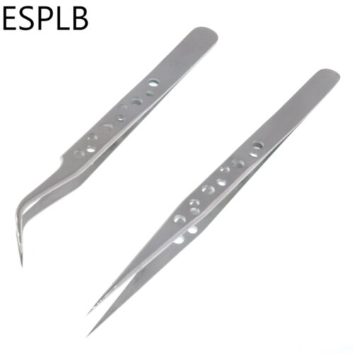 Precision Stainless Steel Tweezers Industrial Scientific Lab Curved And Straight Forceps