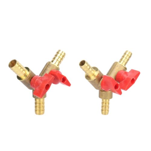 8mm 10mm Hose Barb Y Shaped Three Way Brass Shut Off Ball Valve Pipe Fitting Connector Adapter