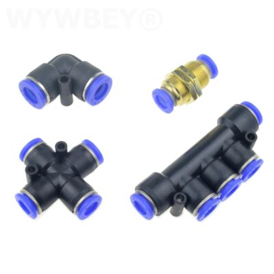 Pneumatic Connectors 2 4 5 Way Bulkhead Push In Fitting