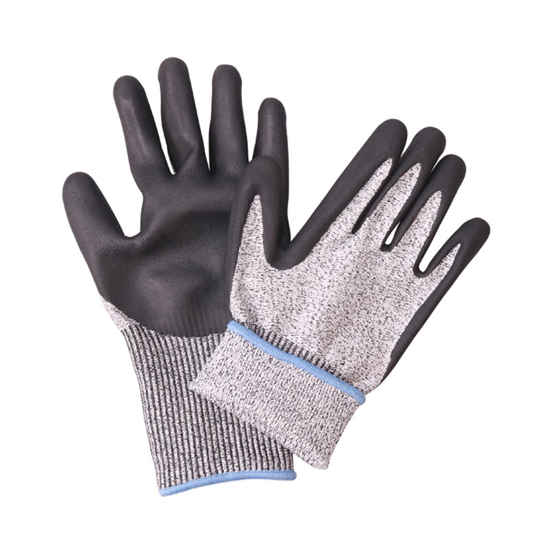 Cut Resistant HPPE Black Nitrile Safety Gloves